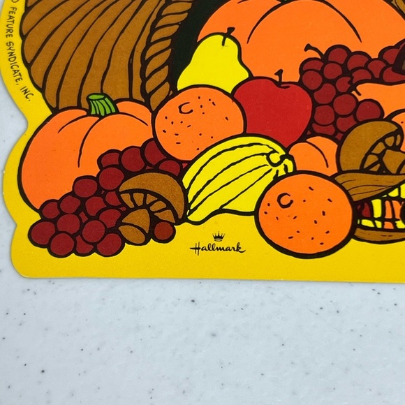 VTG 1958 Hallmark Peanuts Snoopy Count Your Blessings Diecut Decor Fall Schulz - Picture 2 of 11